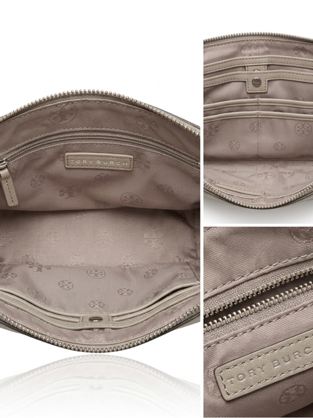 Tory Burch Ashlynn Mini Satchel French Gray Pebble Leather Crossbody Bag - Picture 3 of 6